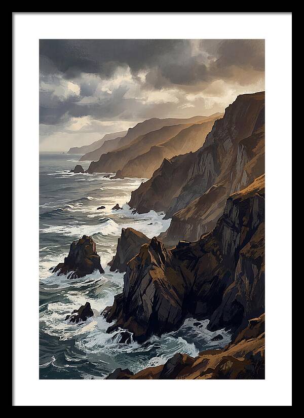 Steep Coastline Carved By Waves