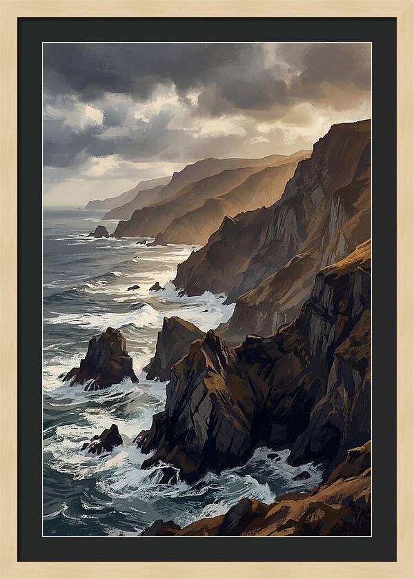 Steep Coastline Carved By Waves
