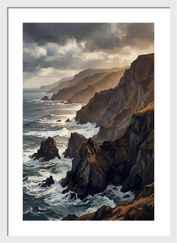 Steep Coastline Carved By Waves
