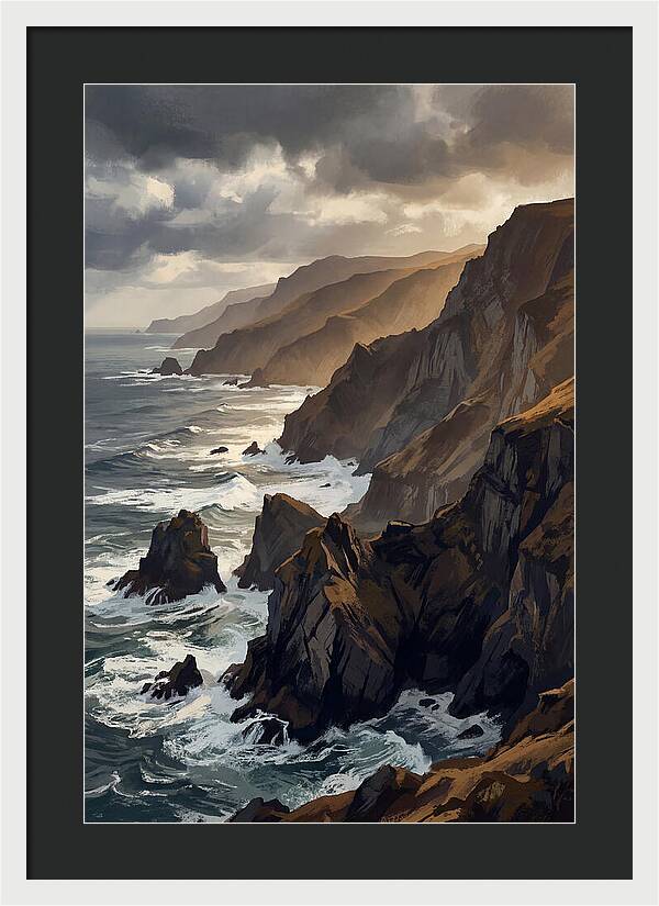 Steep Coastline Carved By Waves