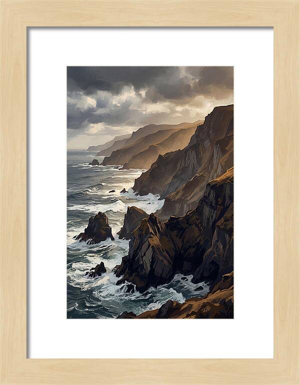 Steep Coastline Carved By Waves