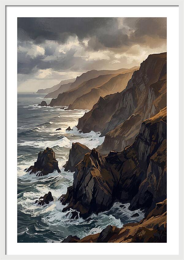 Steep Coastline Carved By Waves