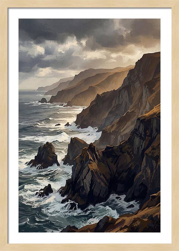 Steep Coastline Carved By Waves