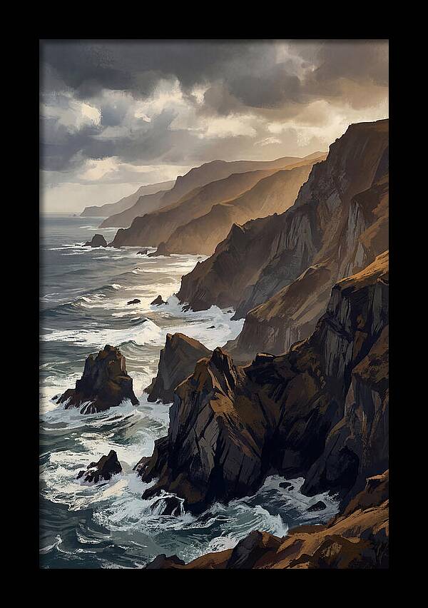 Steep Coastline Carved By Waves
