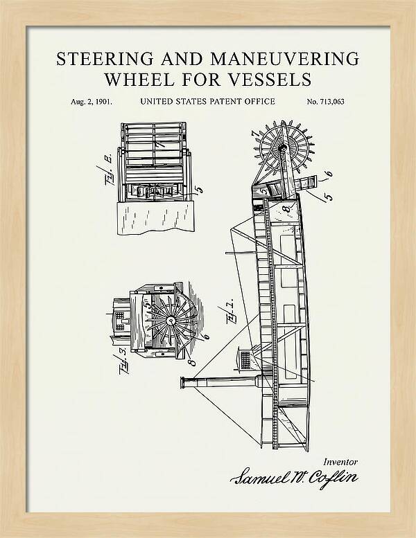 Steering And Maneuvering Wheel For Vessels Minimalist Patent Us713063a