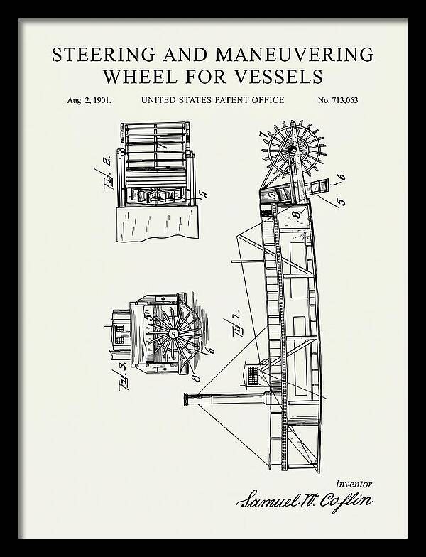 Steering And Maneuvering Wheel For Vessels Minimalist Patent Us713063a