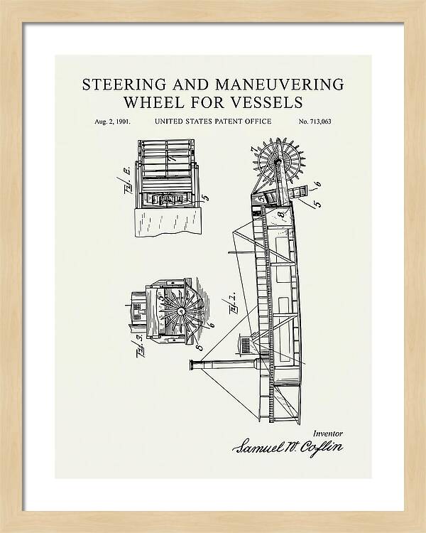 Steering And Maneuvering Wheel For Vessels Minimalist Patent Us713063a