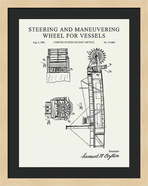 Steering And Maneuvering Wheel For Vessels Minimalist Patent Us713063a
