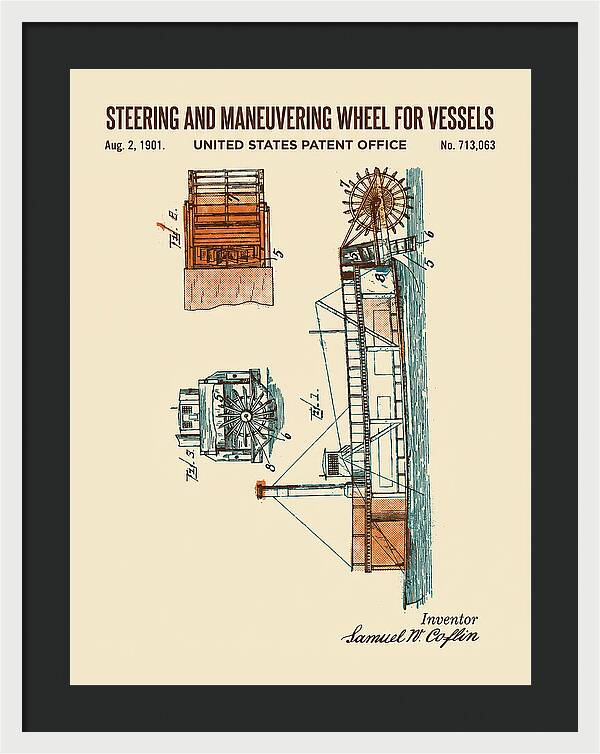Steering And Maneuvering Wheel For Vessels Retro Patent Us713063a