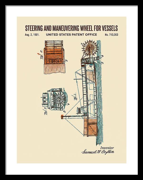 Steering And Maneuvering Wheel For Vessels Retro Patent Us713063a