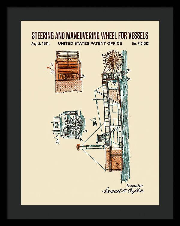 Steering And Maneuvering Wheel For Vessels Retro Patent Us713063a