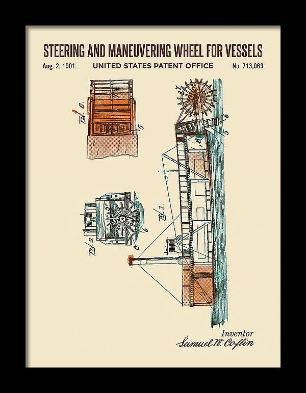Steering And Maneuvering Wheel For Vessels Retro Patent Us713063a