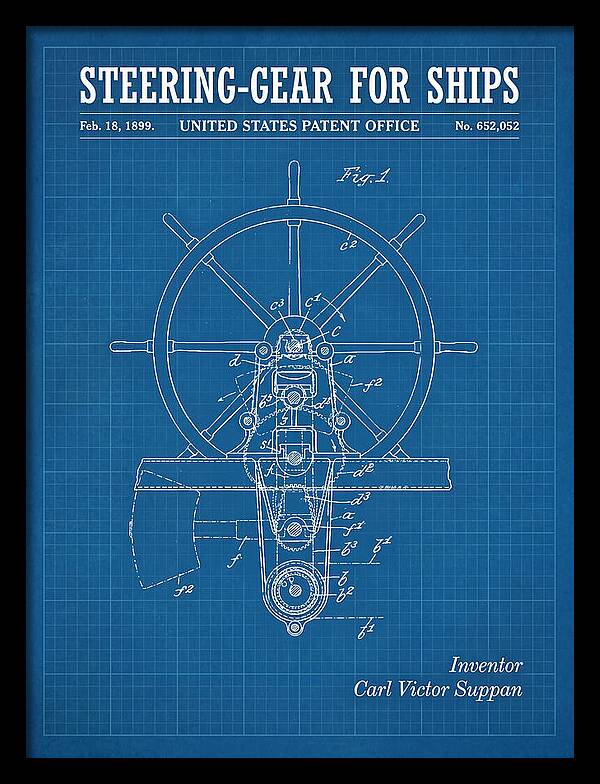 Steering Gear For Ships Blueprint Patent Us652052