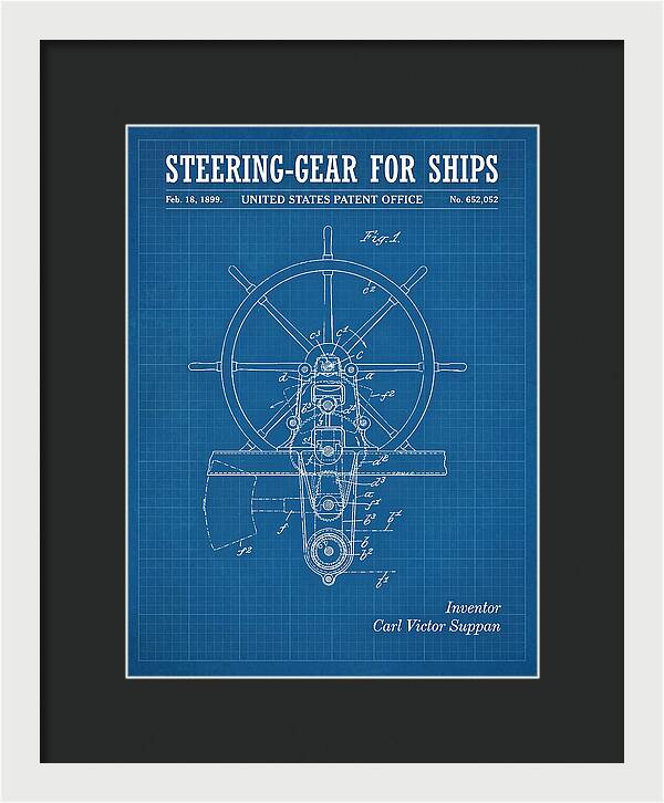 Steering Gear For Ships Blueprint Patent Us652052