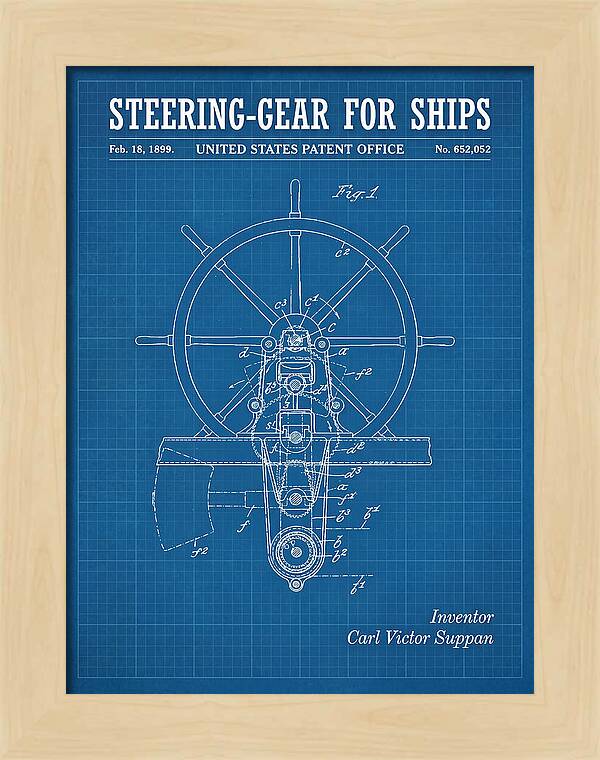 Steering Gear For Ships Blueprint Patent Us652052