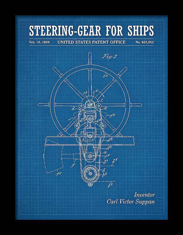 Steering Gear For Ships Blueprint Patent Us652052