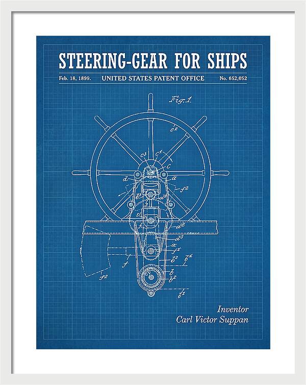 Steering Gear For Ships Blueprint Patent Us652052
