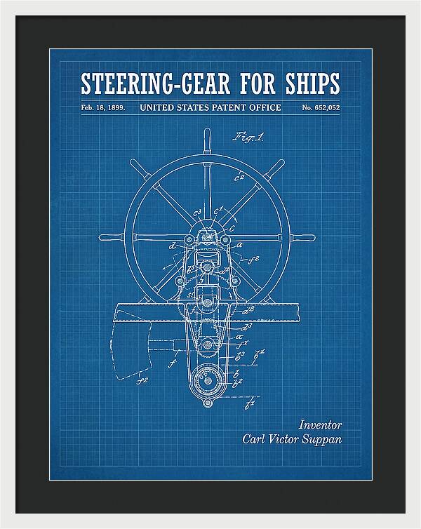 Steering Gear For Ships Blueprint Patent Us652052