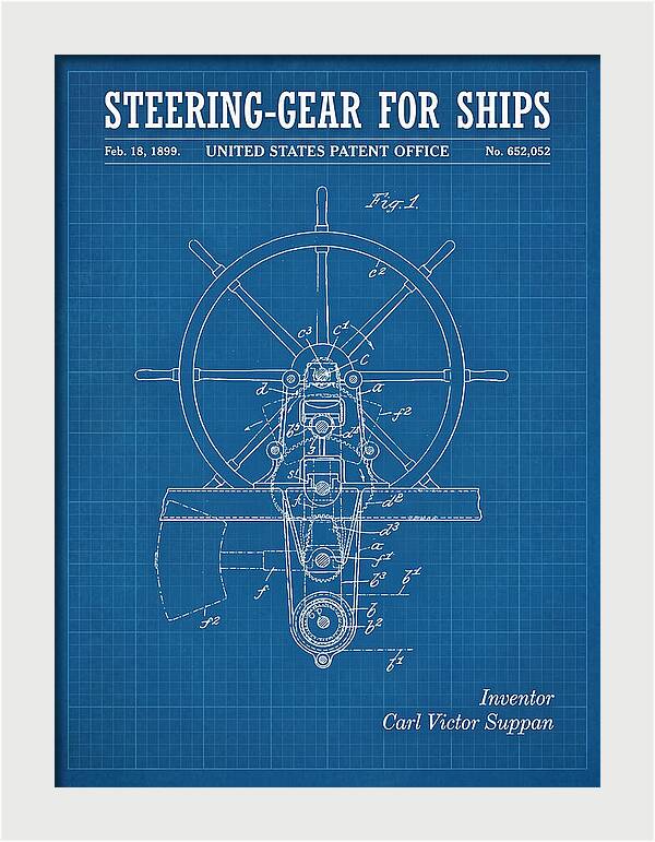Steering Gear For Ships Blueprint Patent Us652052