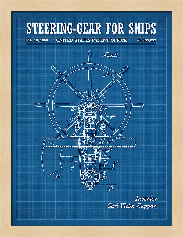 Steering Gear For Ships Blueprint Patent Us652052