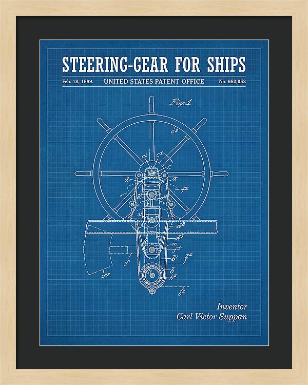 Steering Gear For Ships Blueprint Patent Us652052