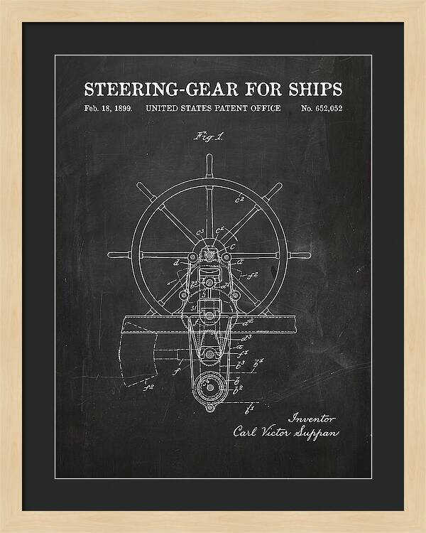 Steering Gear For Ships Chalkboard Patent Us652052a