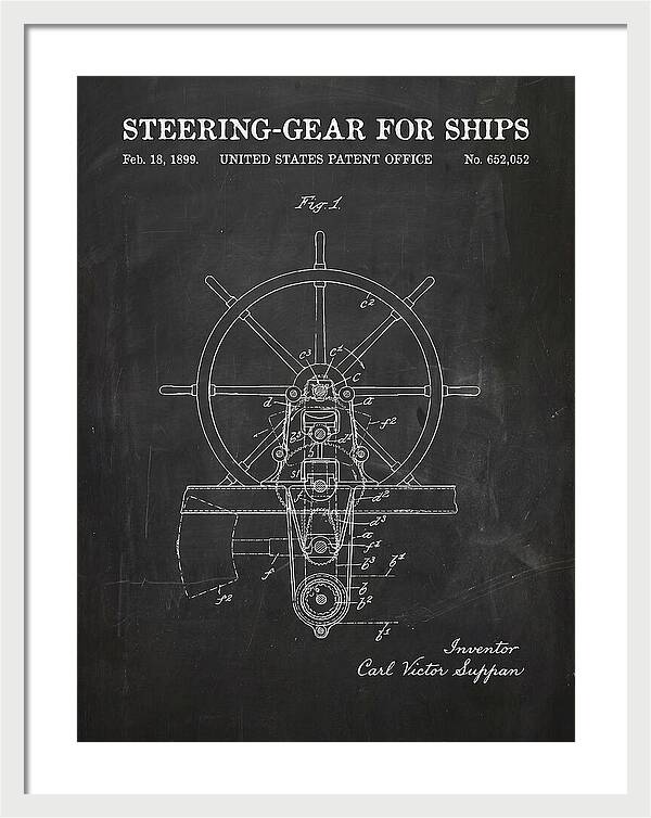 Steering Gear For Ships Chalkboard Patent Us652052a