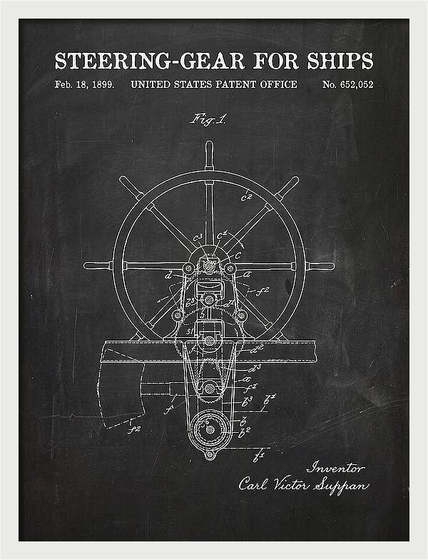 Steering Gear For Ships Chalkboard Patent Us652052a