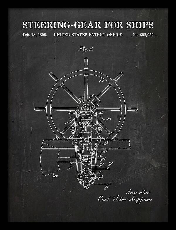Steering Gear For Ships Chalkboard Patent Us652052a