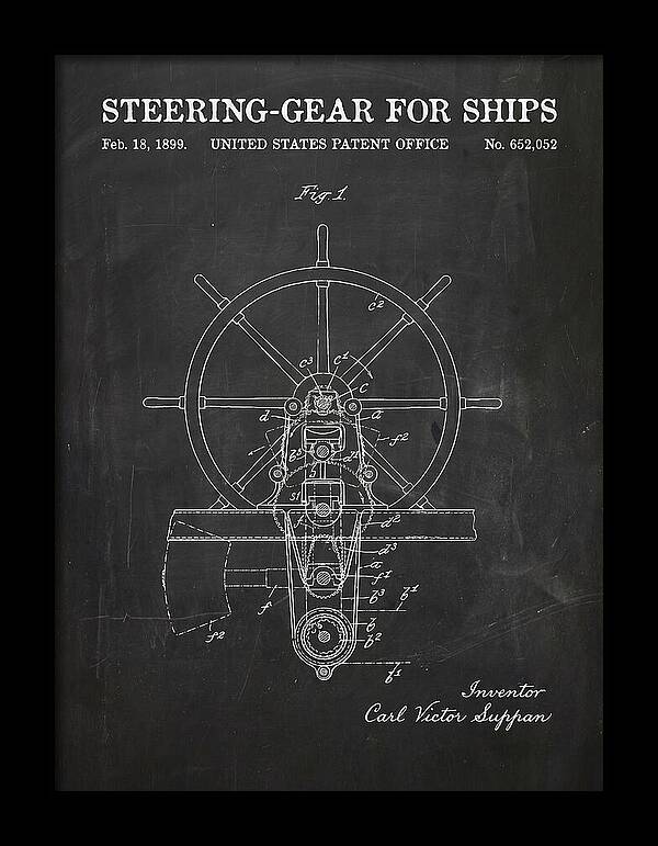 Steering Gear For Ships Chalkboard Patent Us652052a
