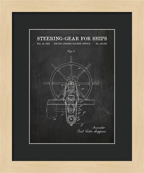 Steering Gear For Ships Chalkboard Patent Us652052a