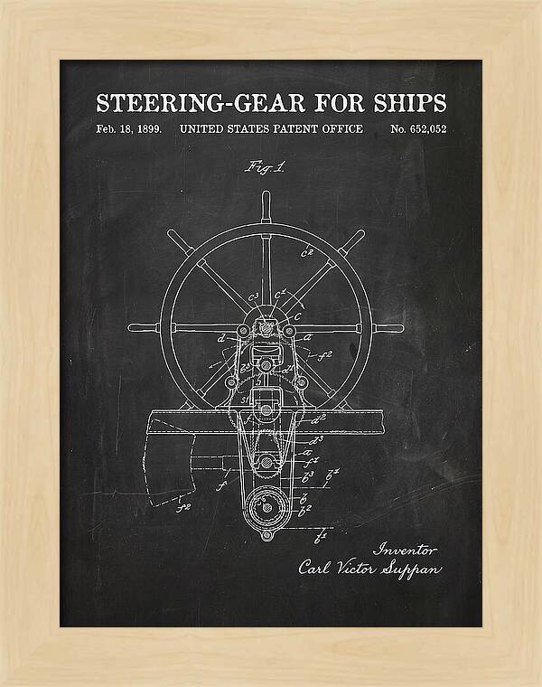 Steering Gear For Ships Chalkboard Patent Us652052a
