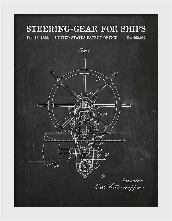 Steering Gear For Ships Chalkboard Patent Us652052a