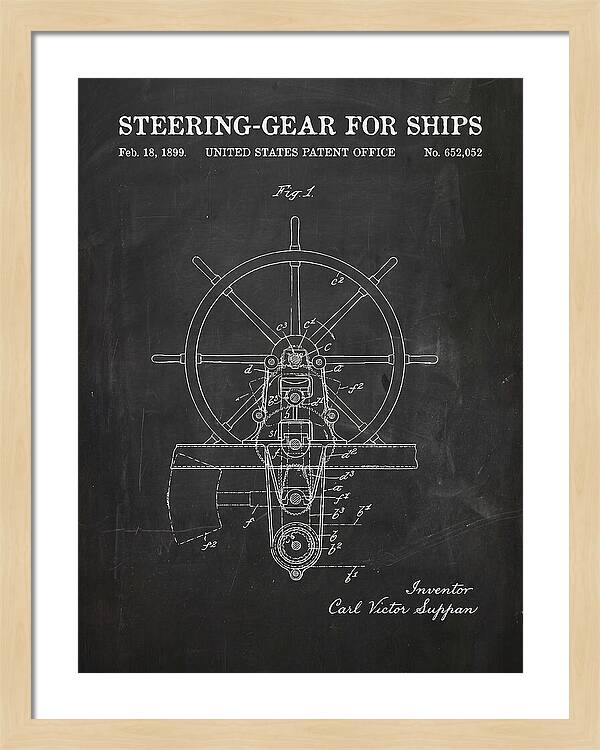 Steering Gear For Ships Chalkboard Patent Us652052a