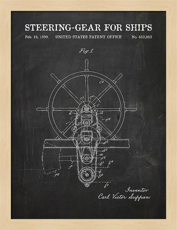 Steering Gear For Ships Chalkboard Patent Us652052a