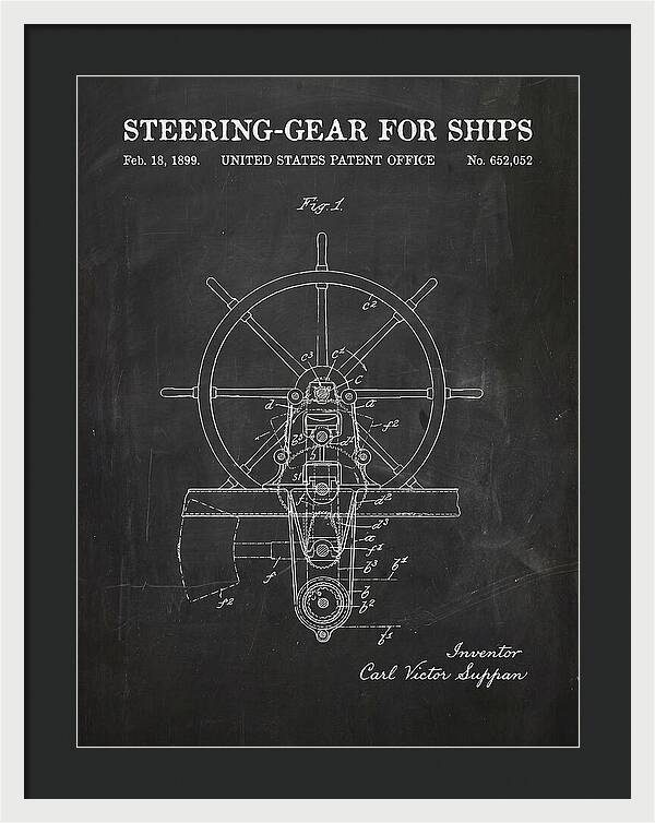 Steering Gear For Ships Chalkboard Patent Us652052a