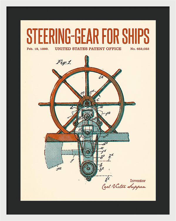 Steering Gear For Ships Retro Patent Us652052