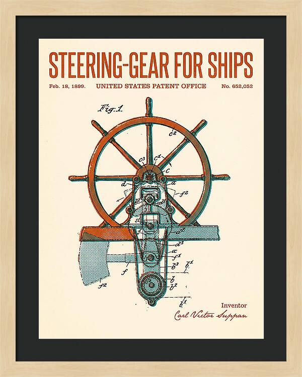 Steering Gear For Ships Retro Patent Us652052