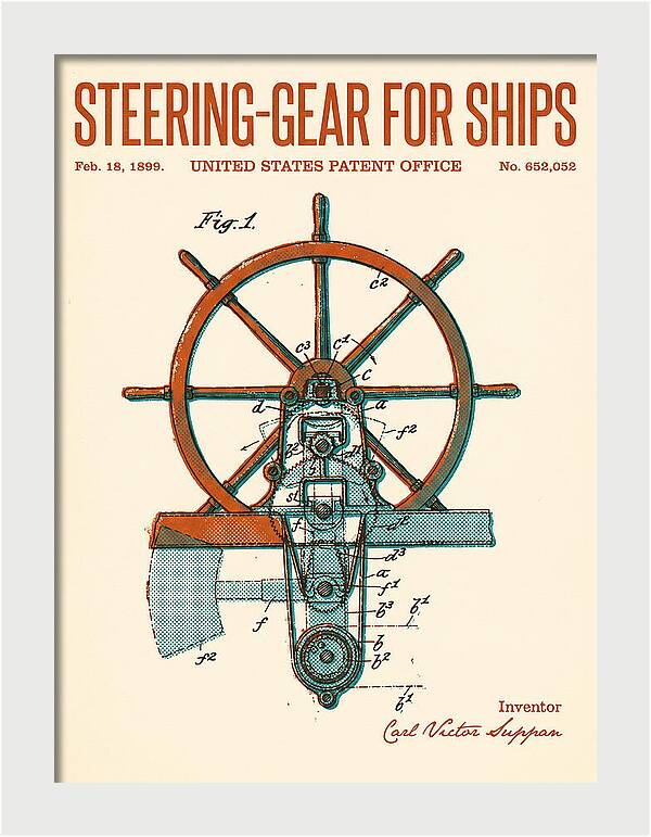 Steering Gear For Ships Retro Patent Us652052