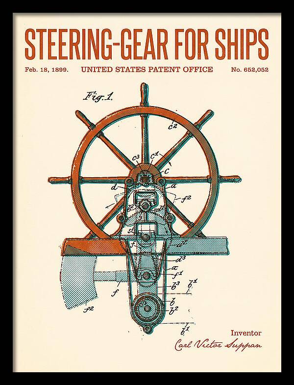 Steering Gear For Ships Retro Patent Us652052