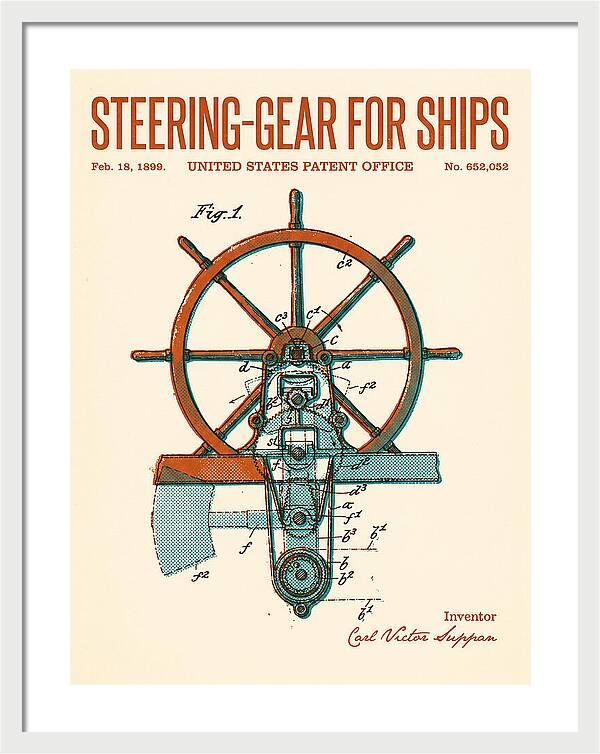 Steering Gear For Ships Retro Patent Us652052