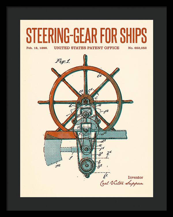 Steering Gear For Ships Retro Patent Us652052