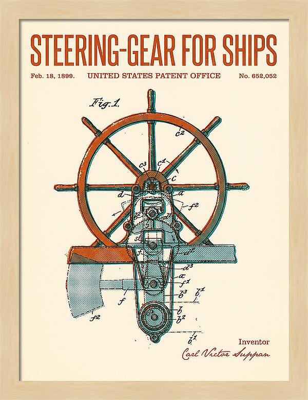 Steering Gear For Ships Retro Patent Us652052