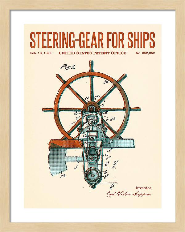 Steering Gear For Ships Retro Patent Us652052