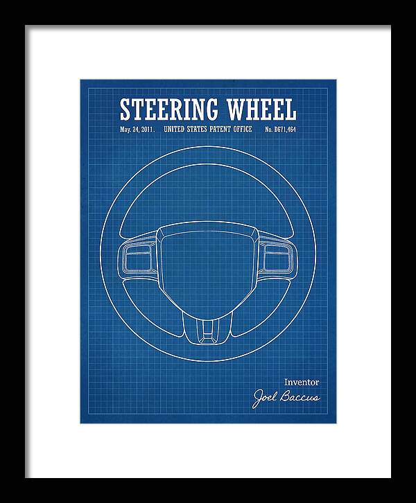 Steering Wheel Blueprint Patent Usd671464s1