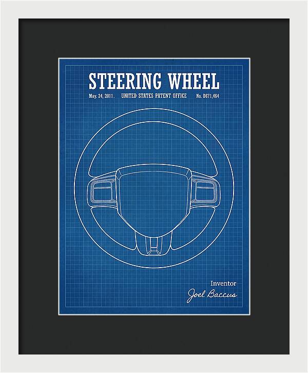 Steering Wheel Blueprint Patent Usd671464s1
