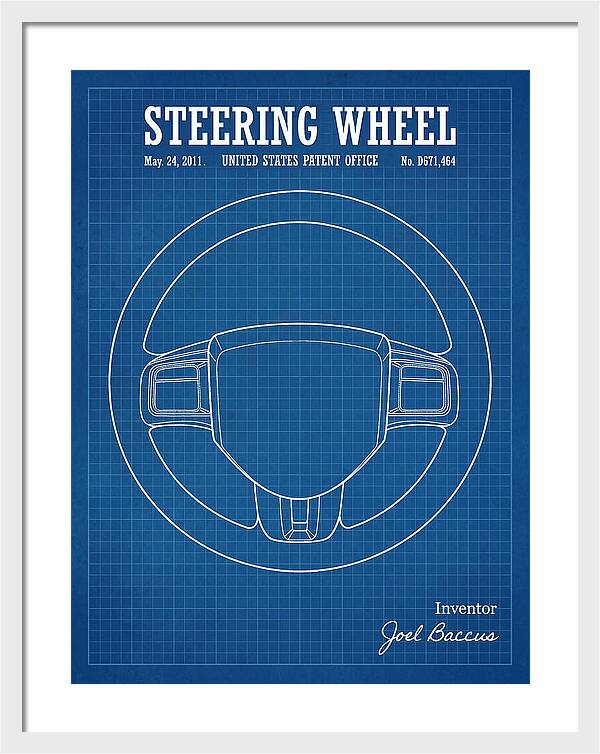 Steering Wheel Blueprint Patent Usd671464s1