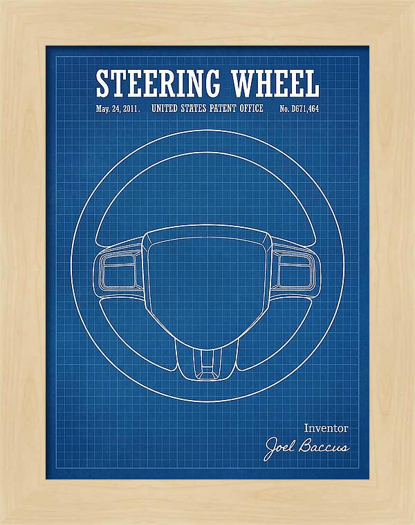 Steering Wheel Blueprint Patent Usd671464s1