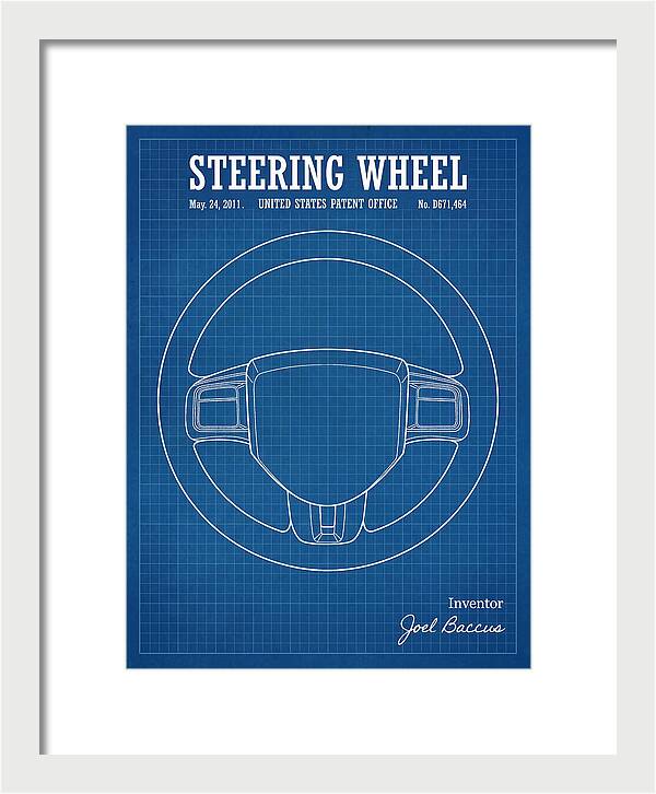 Steering Wheel Blueprint Patent Usd671464s1