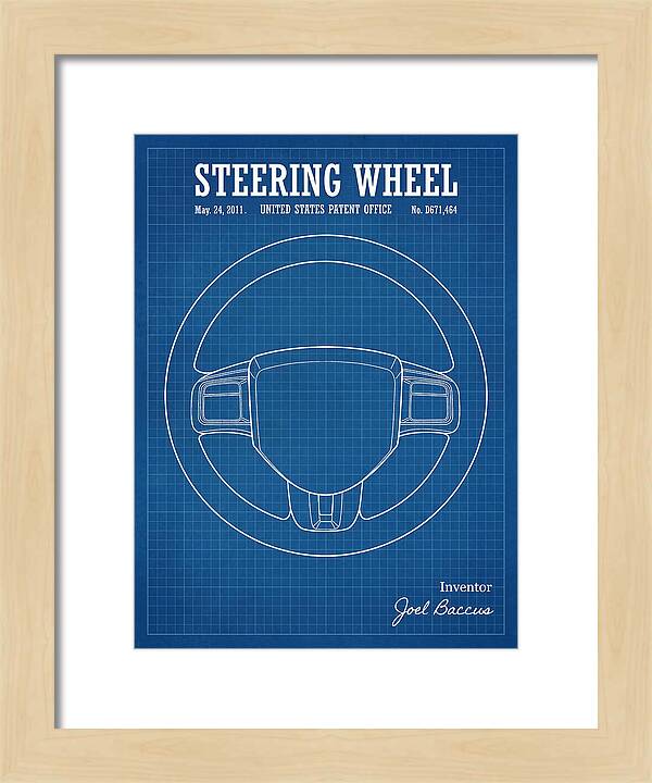 Steering Wheel Blueprint Patent Usd671464s1
